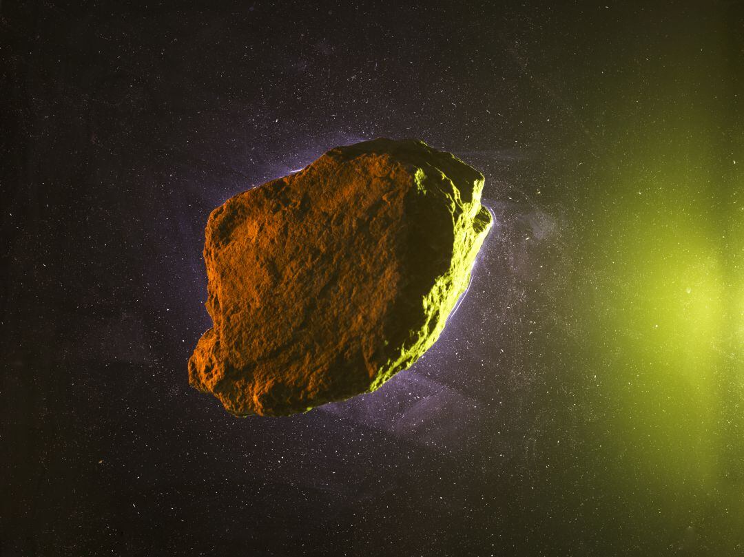 Recreación de un asteroide.