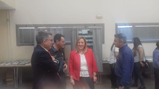 La subdelegada del Gobierno, Araceli Poblador en Jávea junto al delegado del gobierno en la Comunitat, Juan Carlos Fulgencio y José Chulvi, candidato a la alcaldía de la localidad