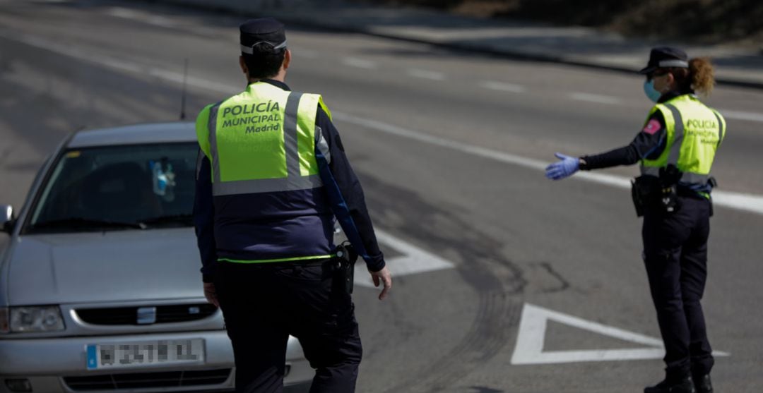 Control de carretera de la Policía Municipal de Madrid