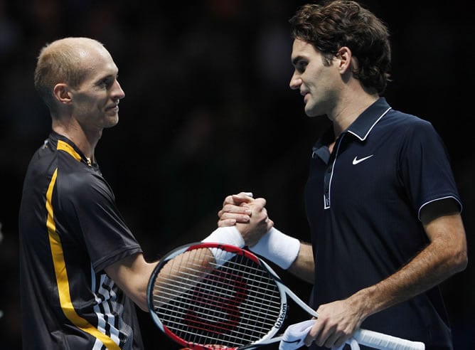 Federer felicita a Davydenko por su victoria