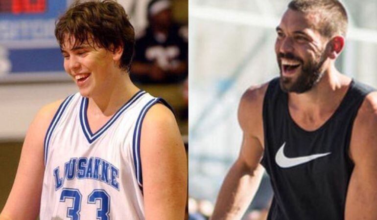 Dos imágenes de Marc Gasol entre las que hay más de 15 años de diferencia