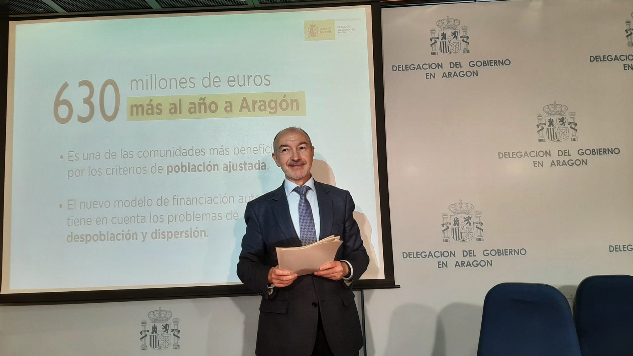 Fernando Beltrán, delegado del Gobierno en Aragón, ha presentado el nuevo modelo de financiación autonómica