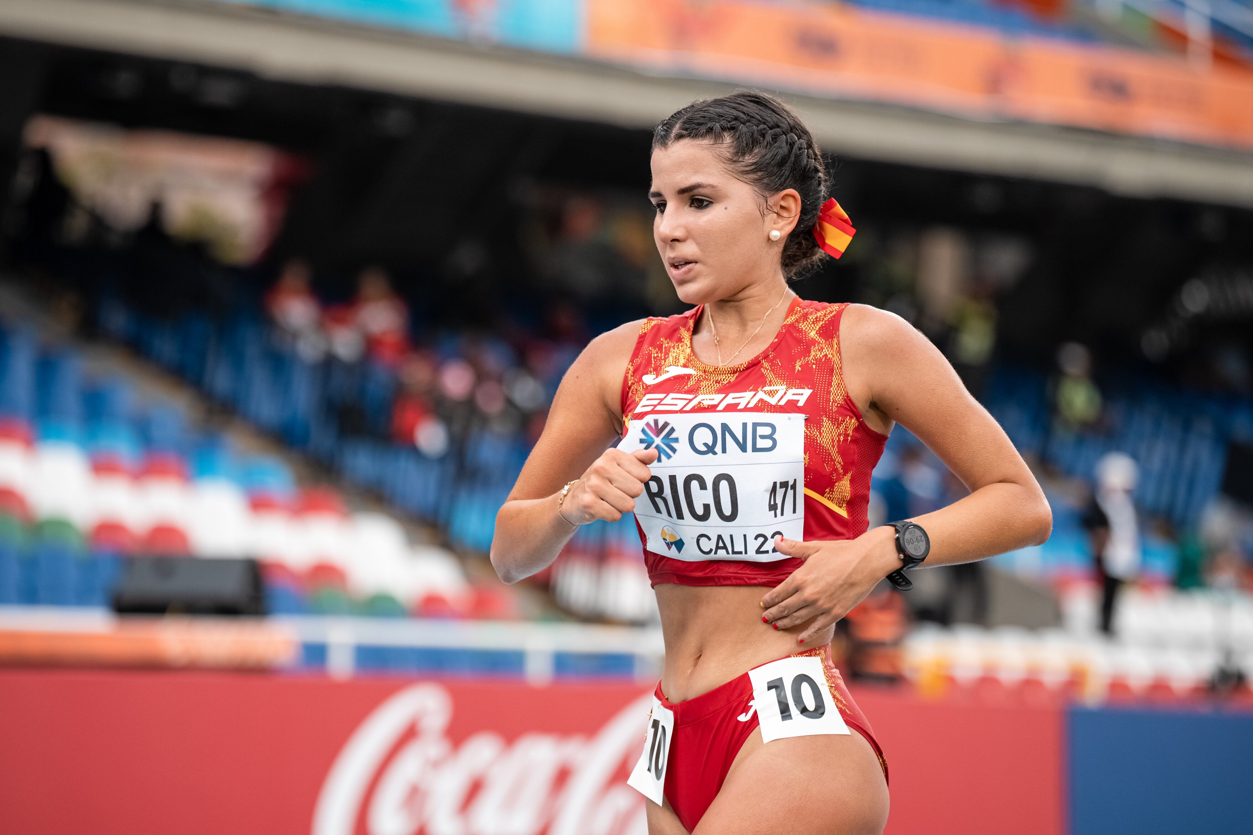 La atleta oscense Eva Rico durante una competición