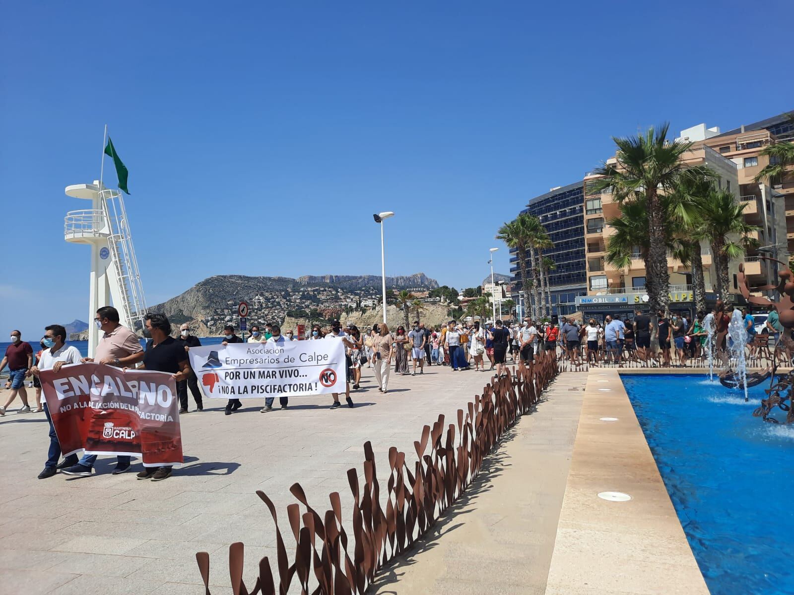 Movilización contra la ampliación de la piscifactoría. Imagen de archivo