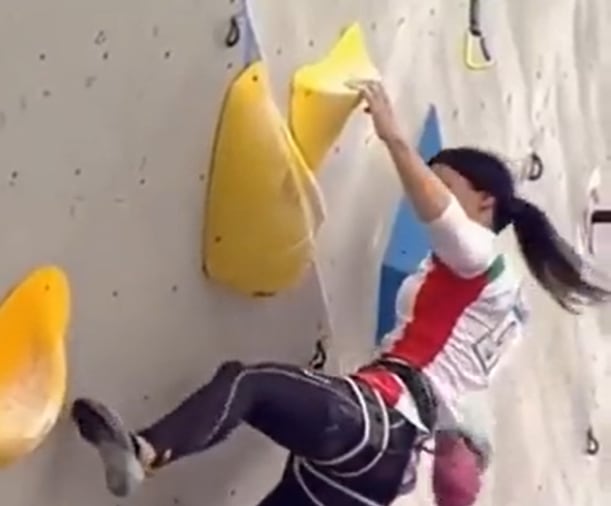 Elnaz Rekabi, durante su participación en el Campeonato de Asia