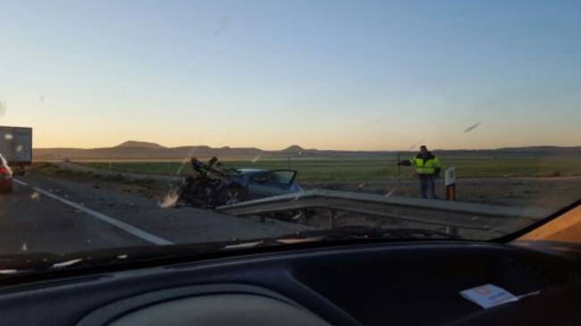 Así quedó el vehículo accidentado