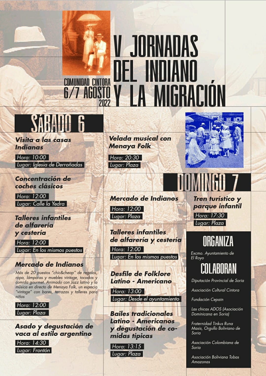 Programa de las Jornadas del Indiano de El Royo.