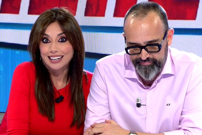 Marta Flich junto a Risto Mejide en el plató de &#039;Todo es mentira&#039;