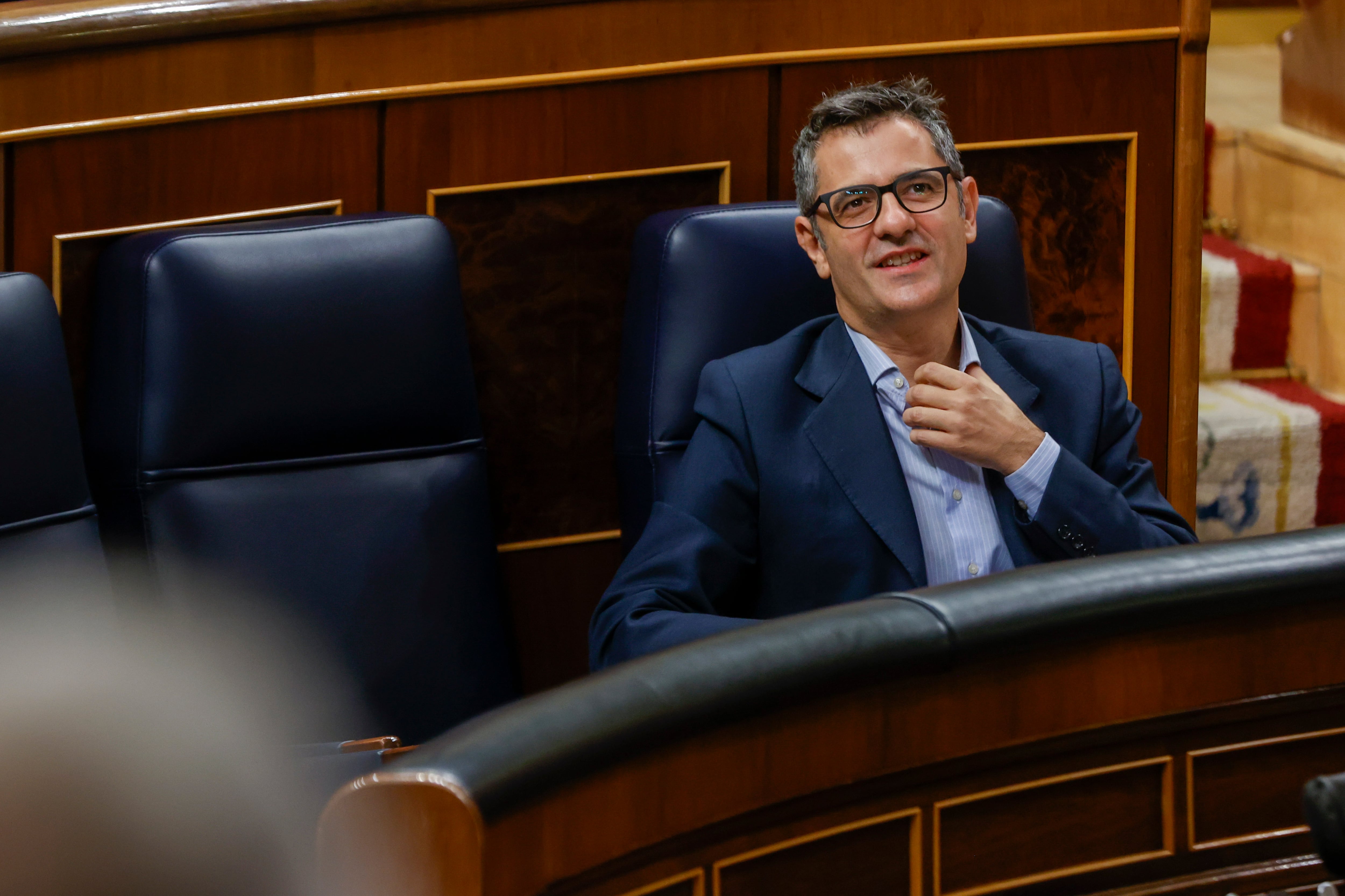 MADRID, 28/09/2022.- El ministro de Presidencia, Félix Bolaños, durante la sesión de control al Gobierno celebrada este miércoles en el Congreso de los Diputados. EFE/ Javier Lizón
