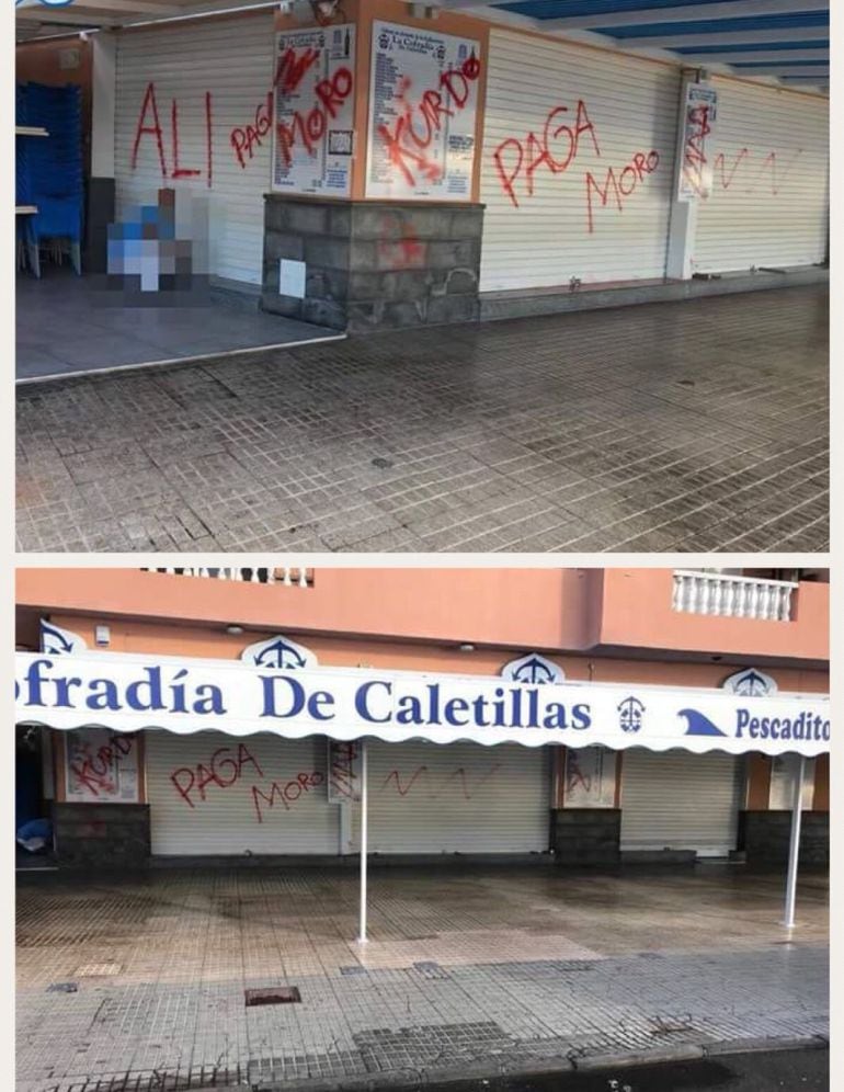 Investigan las pintadas racistas en la Cofradía de Las Caletillas