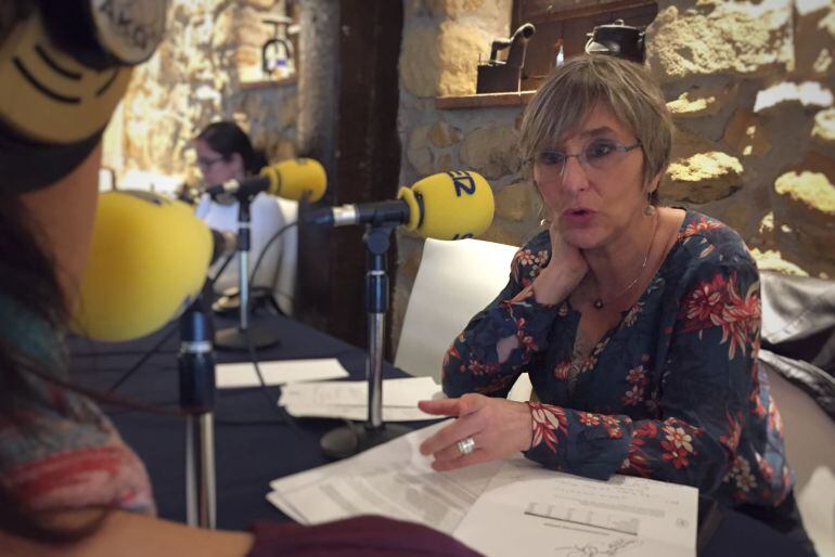 La concejal de Asuntos Sociales, Aitziber San Román, en un momento de la entrevista.