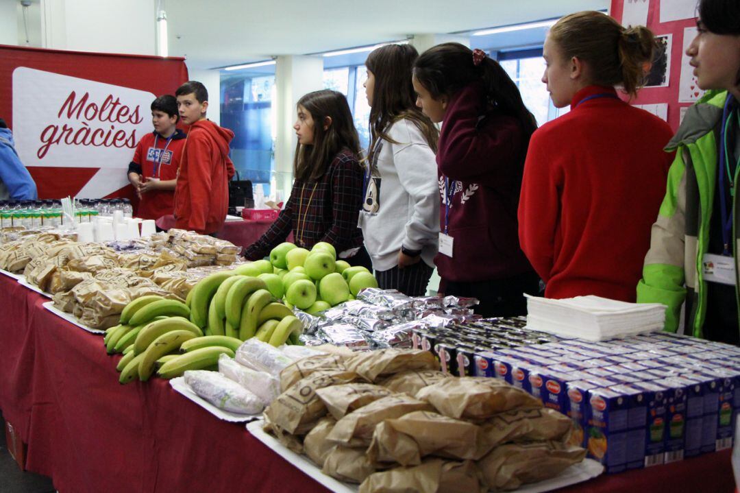 Alguns dels alumnes de l'Escola Andorrana durant la jornada de donació de sang d'aquest dimarts.