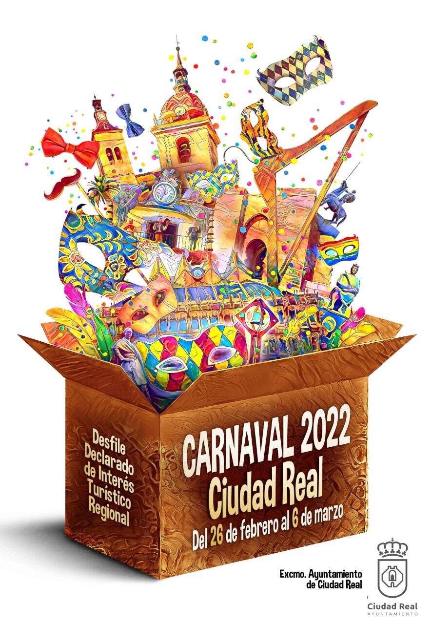 Cartel del Carnaval de Ciudad Real 2022, realizado por Rubén Lucas García