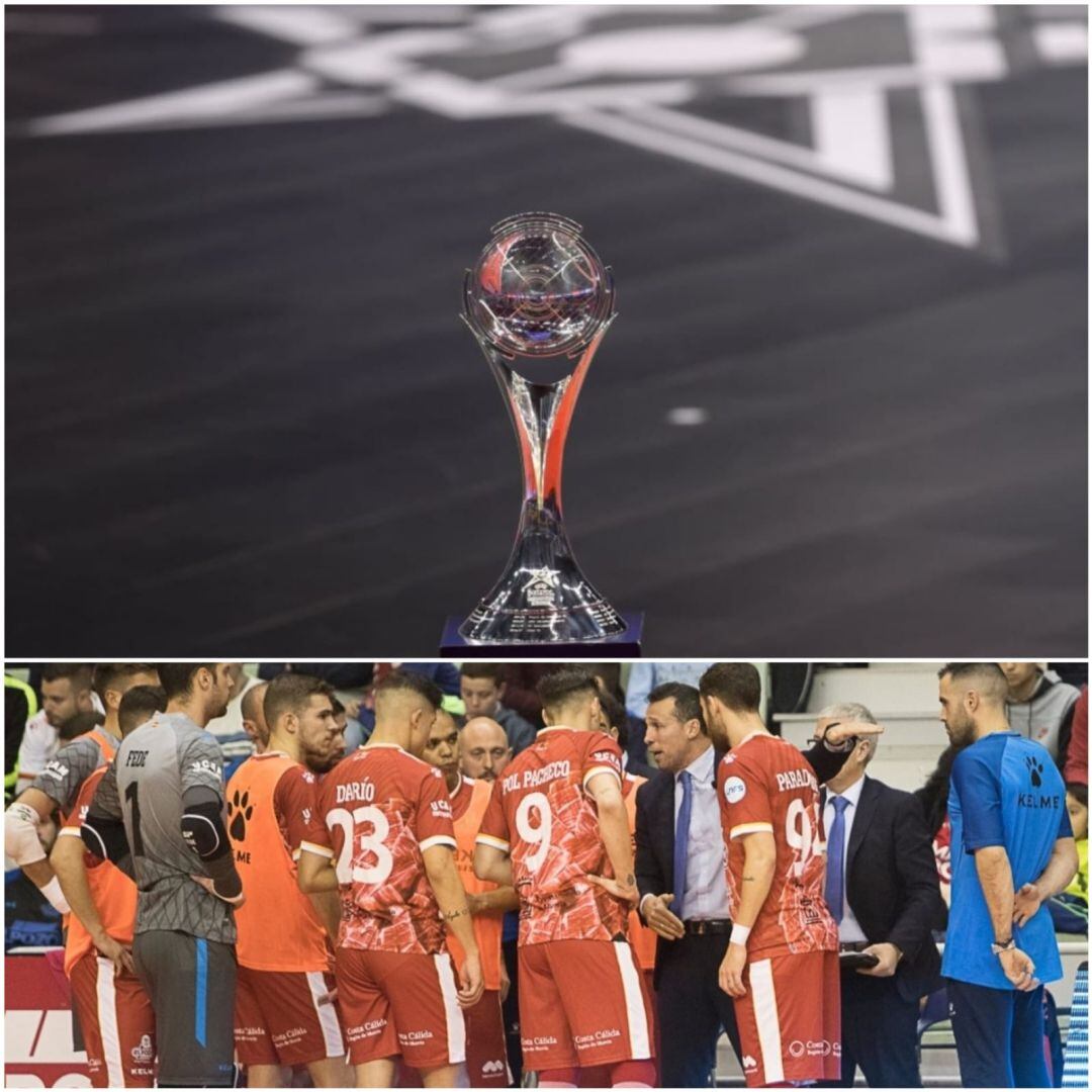 La copa de la Champions League y la plantilla de ElPozo Murcia