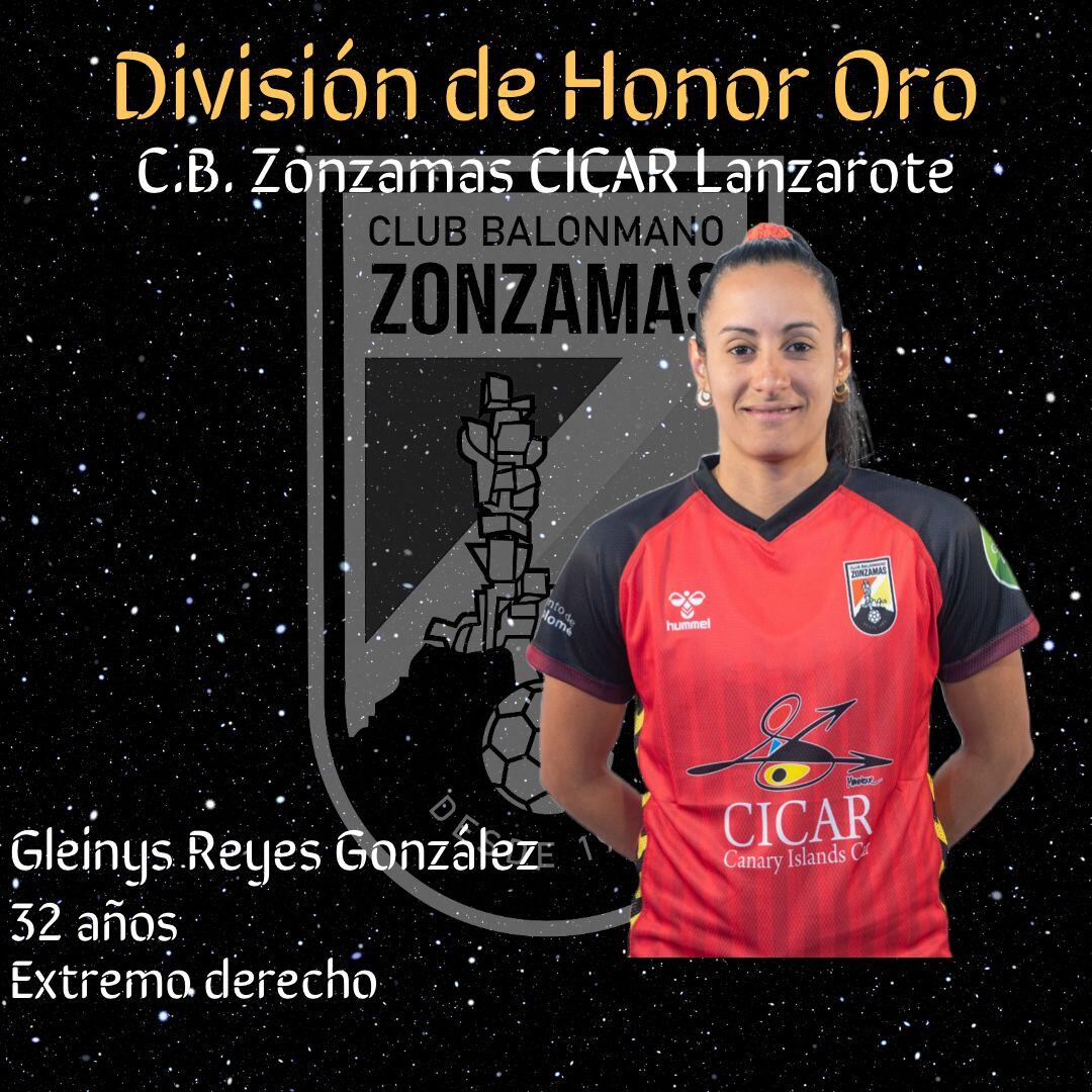 Gleinys Reyes con la camiseta del Zonzamas.