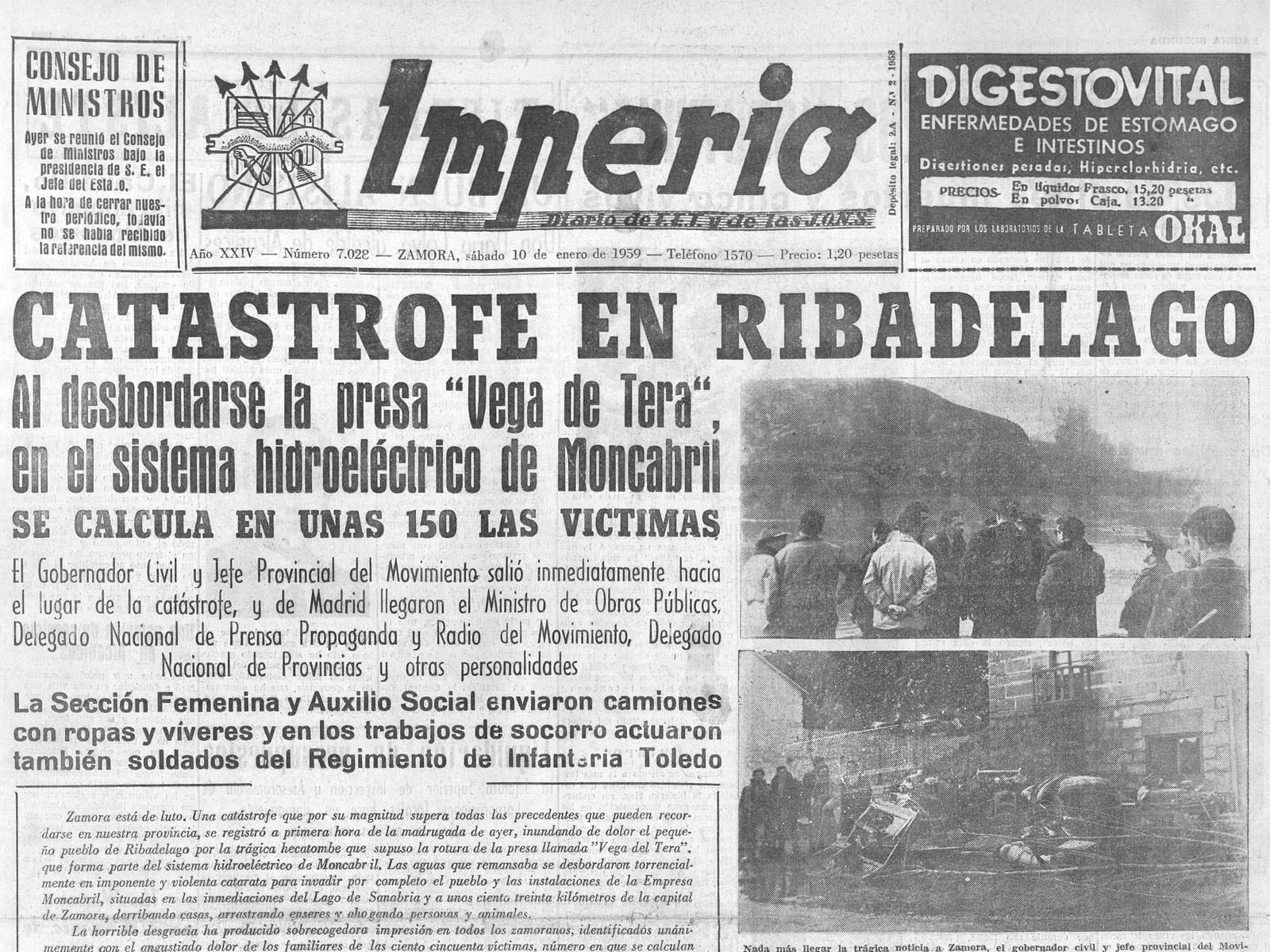 Portada del diario &quot;Imperio&quot; del 10 de enero de 1959