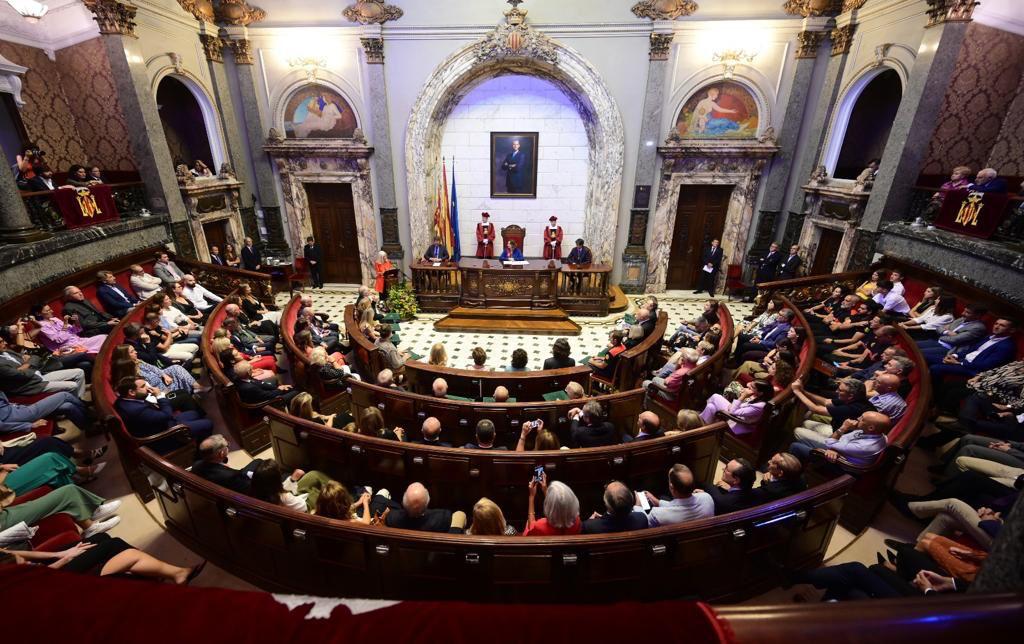 Hemiciclo del Ayuntamiento de València el pasado 9 d&#039;Octubre