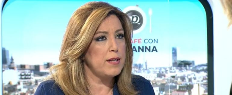 Susana Díaz, en un momento de la entrevista con Susanna Griso.