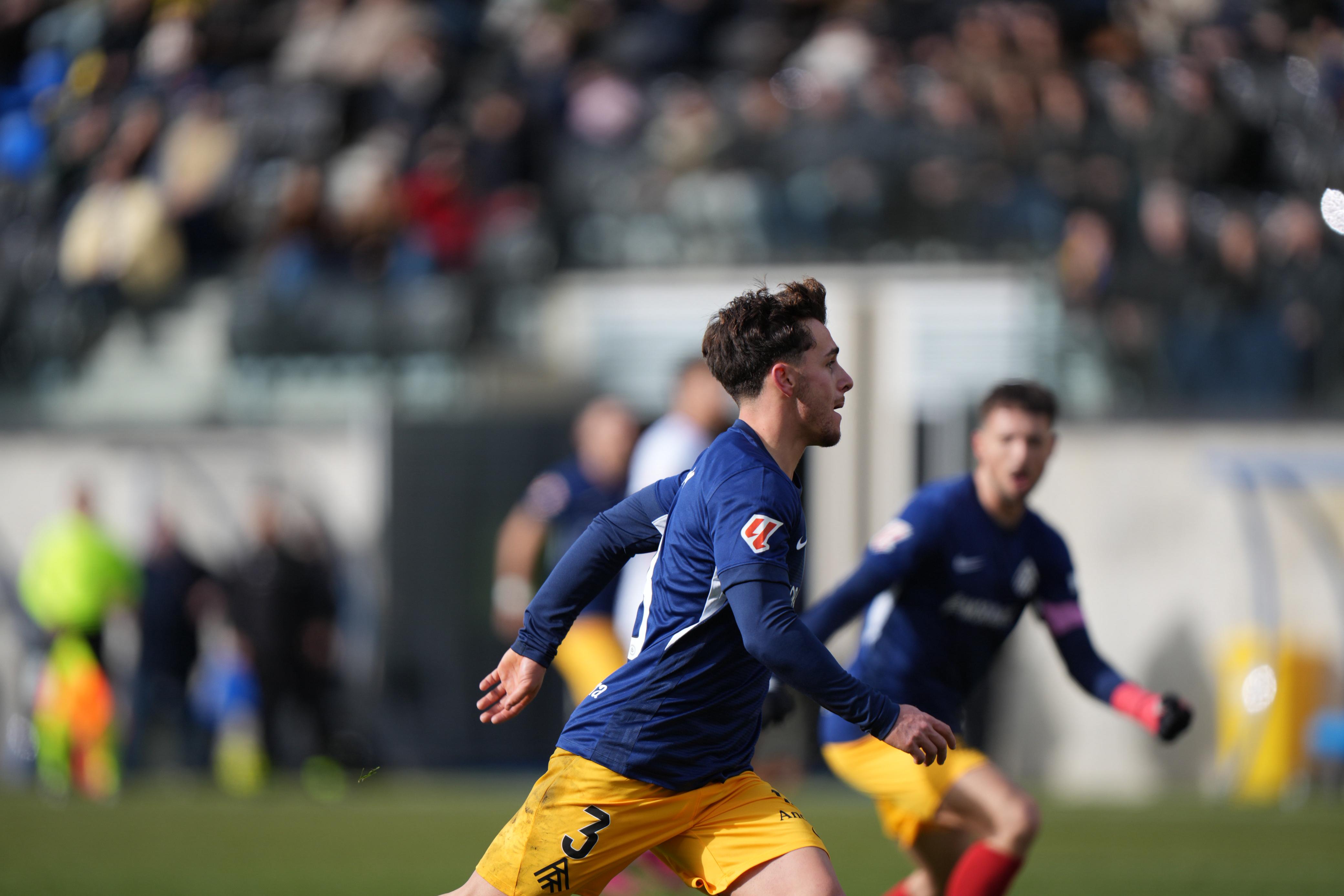 Yeray, autor del gol del FC Andorra davant l'Osca, en la seva estrena com a tricolor