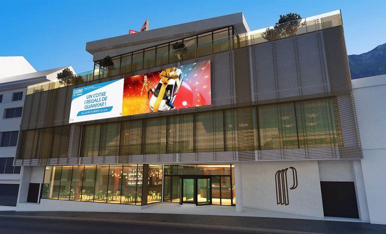 Simulació de la façana del projecte de casino que impulsen a l'avinguda Meritxell el grup Cierco i Partouche.