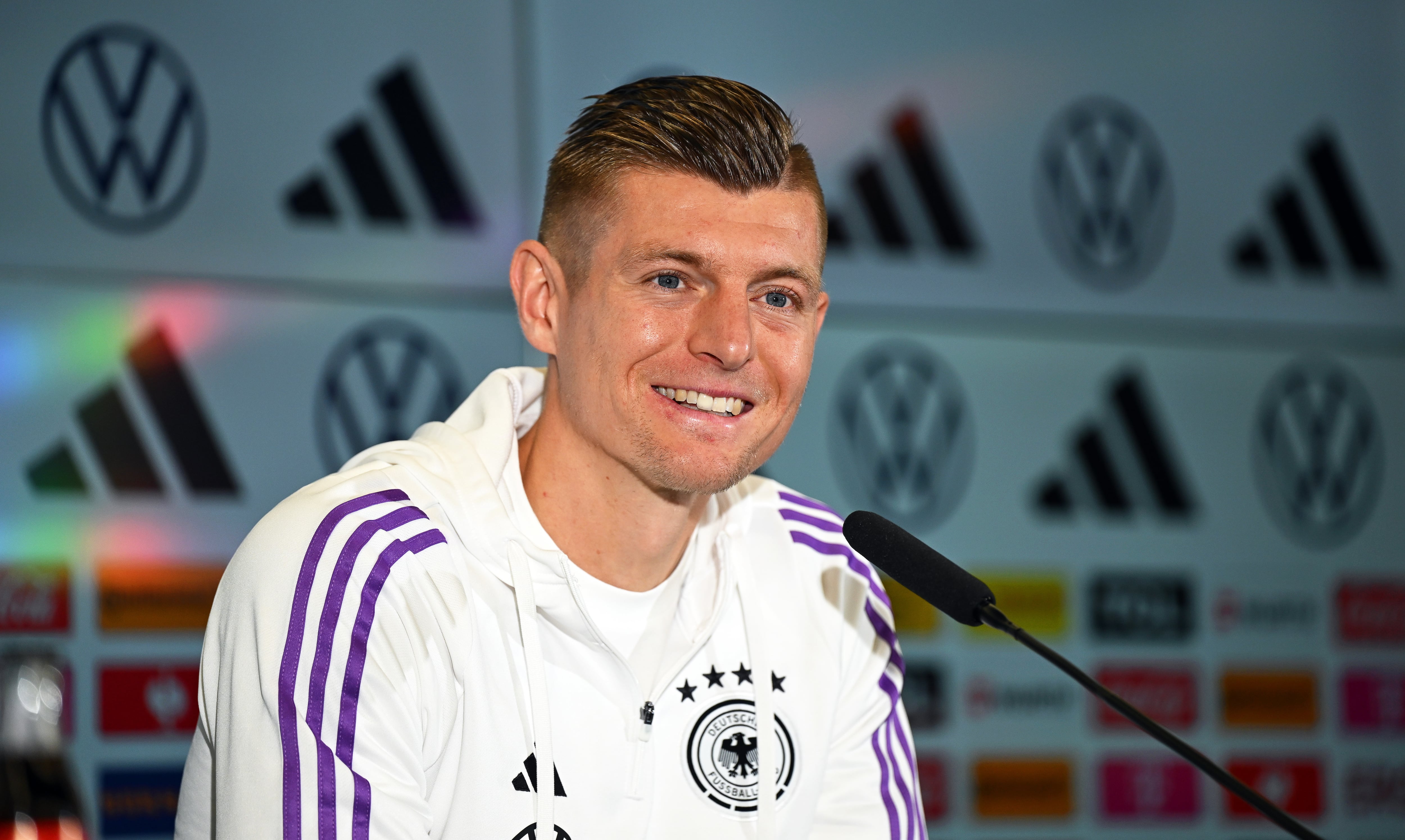 Toni Kroos, en rueda de prensa tras su regreso con la selección alemana (Photo by Arne Dedert/picture alliance via Getty Images)