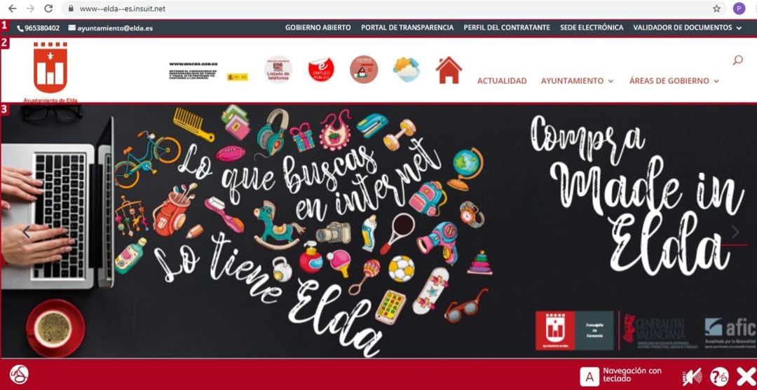 La web del Ayuntamiento de Elda gana en accesibilidad