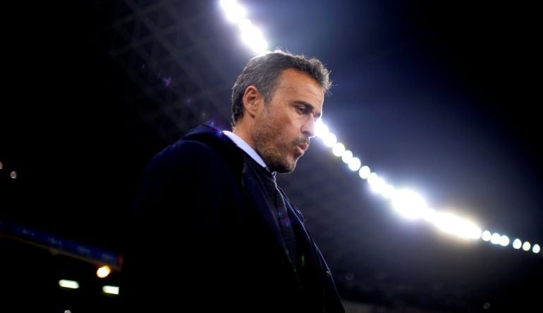 Luis Enrique, durante el partido de Anoeta