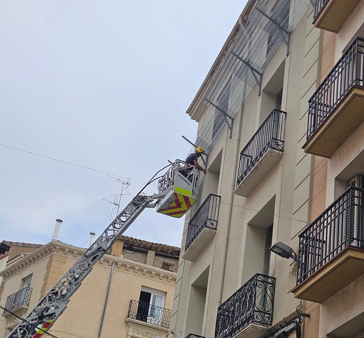 Sistema de protección dispuesto por los Bomberos para la seguridad de los viandantes