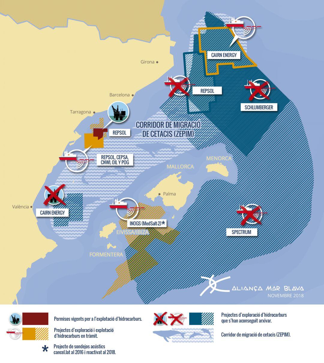 Mapa de los proyectos en el Mediterráneo