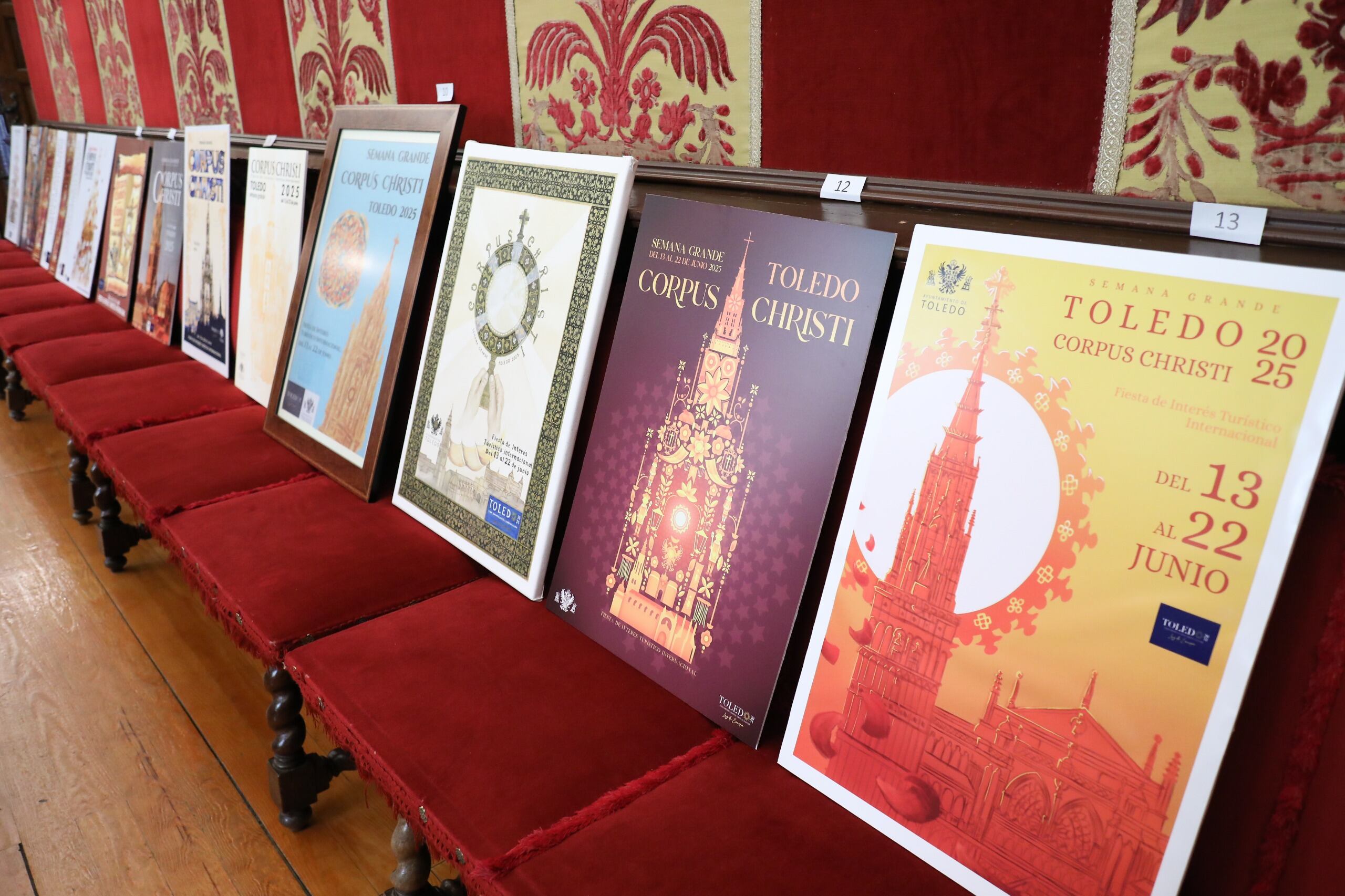 Imagen de algunos de los diseños presentados al concurso de carteles del Corpus de Toledo
