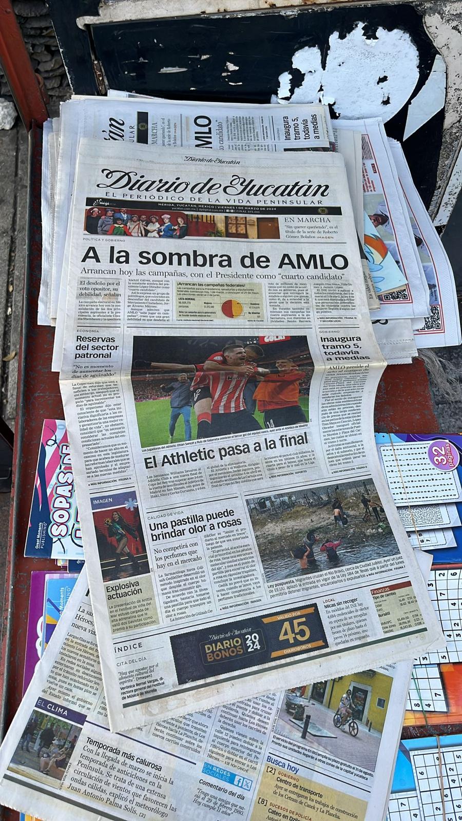 Recorte del periódico méxicano, &#039;Diario de Yucatán&#039;, en donde sale una publicación del Athletic Club