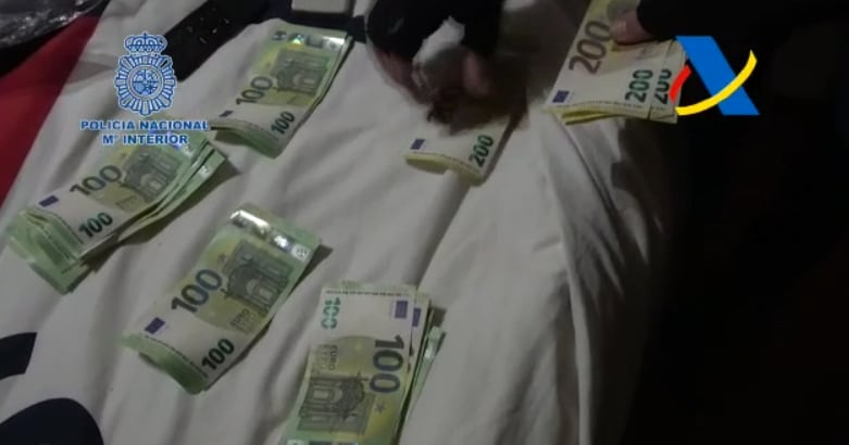 Dinero incautado por la Policía