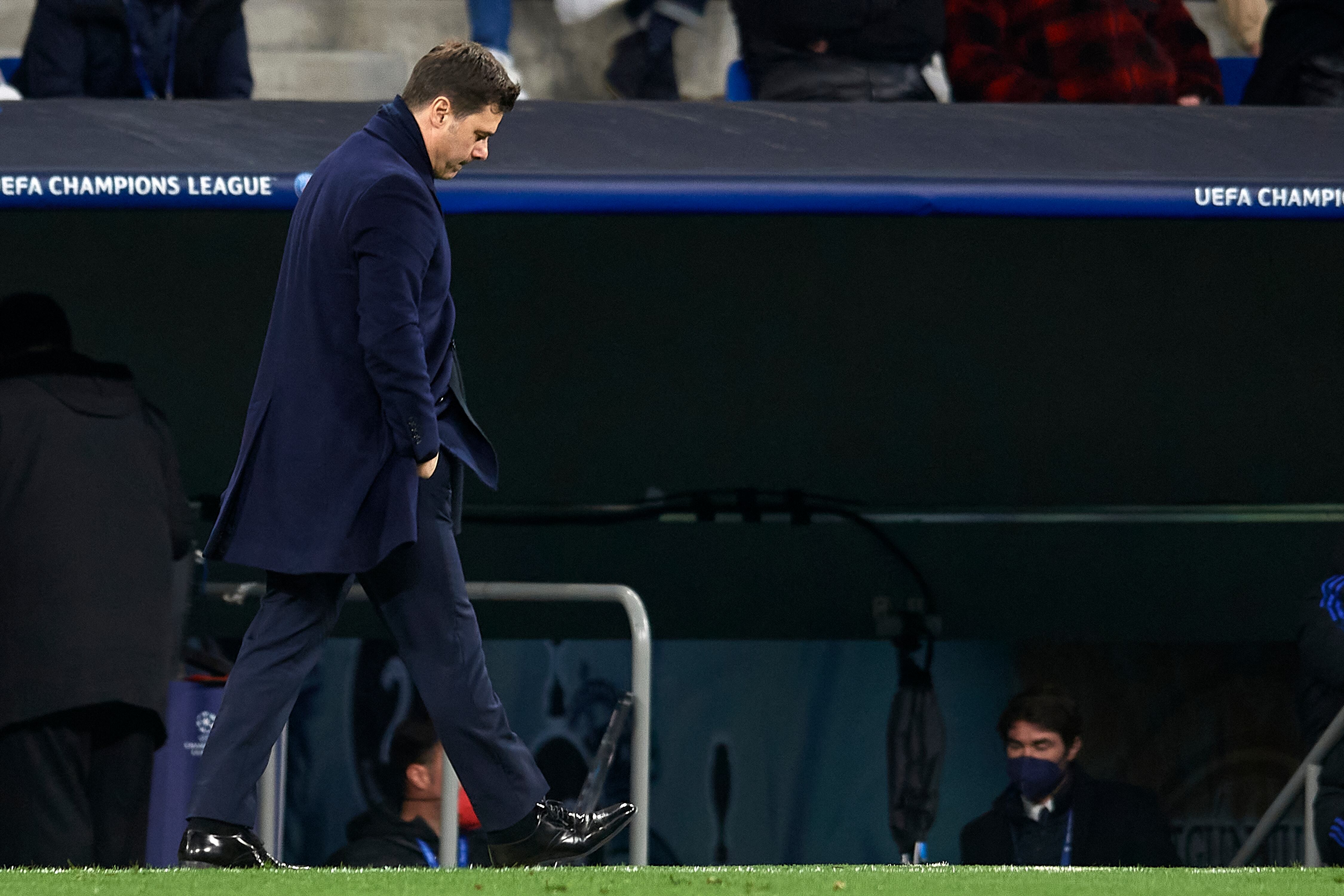 Pochettino, cabizbajo, en el Bernabéu