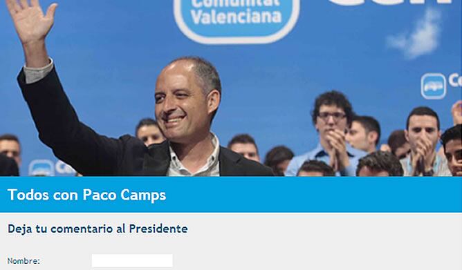 &#039;Todos con Paco Camps&#039;, el espacio abierto para apoyar al presidente valenciano