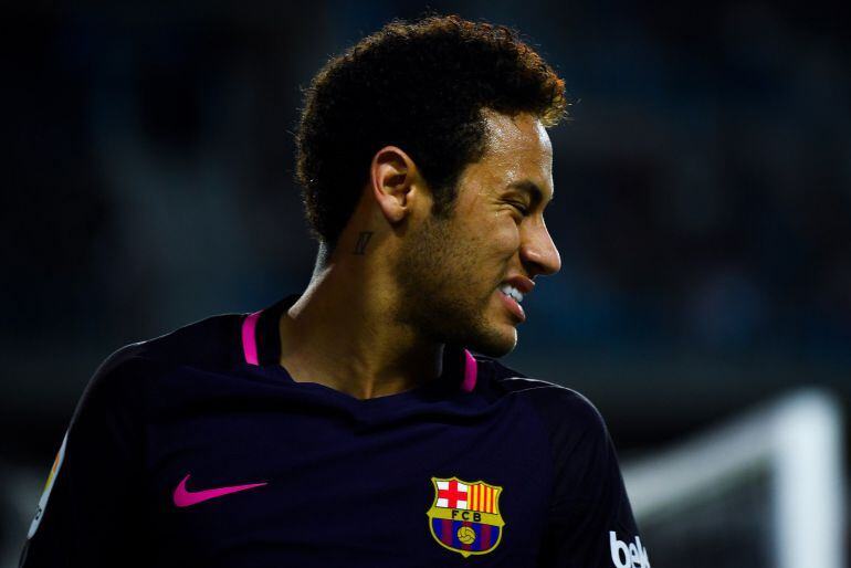 Neymar, en La Rosaleda