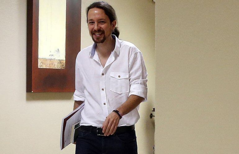 El líder de Podemos, Pablo Iglesias, en el Congreso