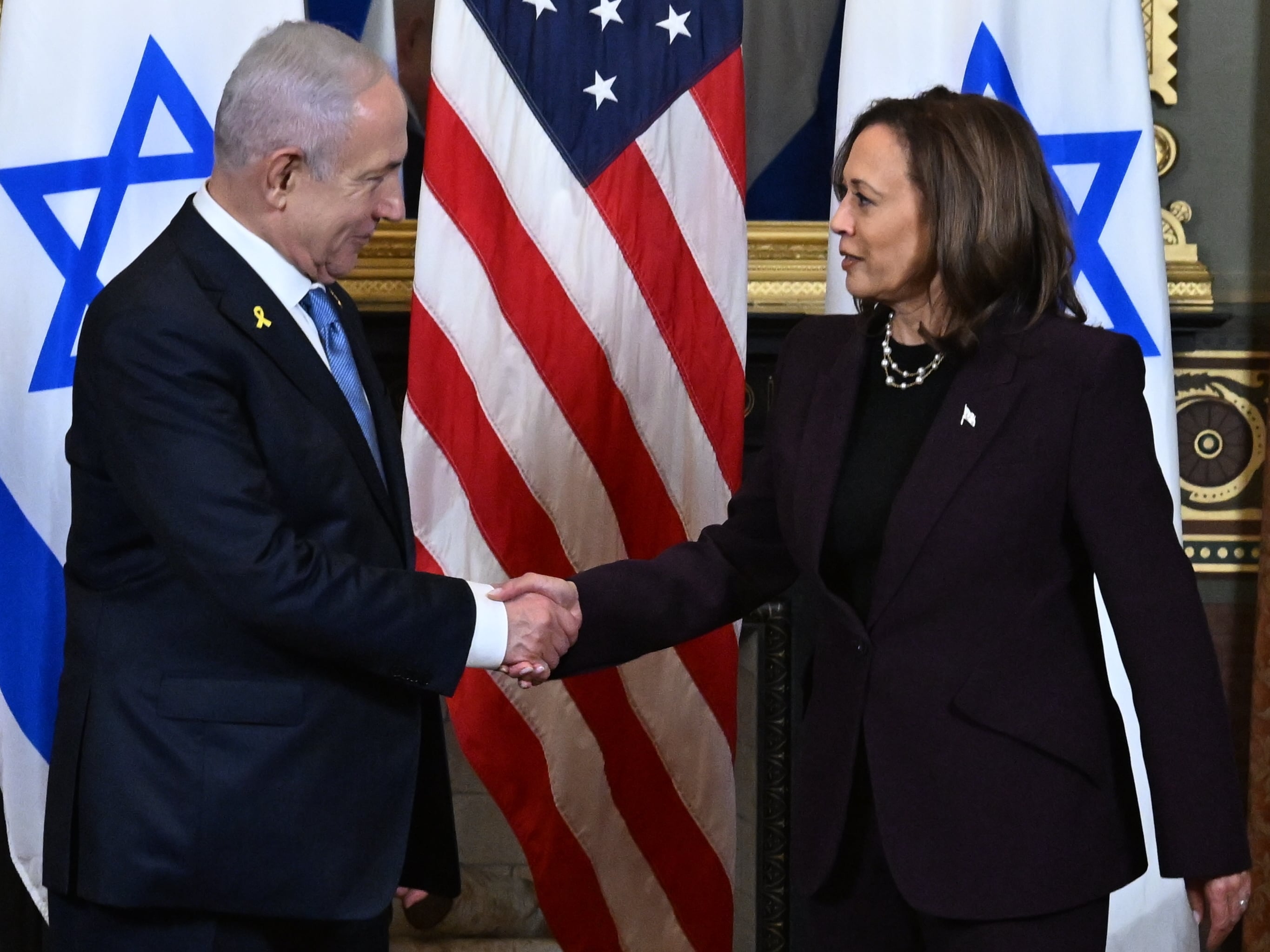 Benjamin Netanyahu y Kamala Harris EFE/EPA/KENNY HOLSTON / POOL