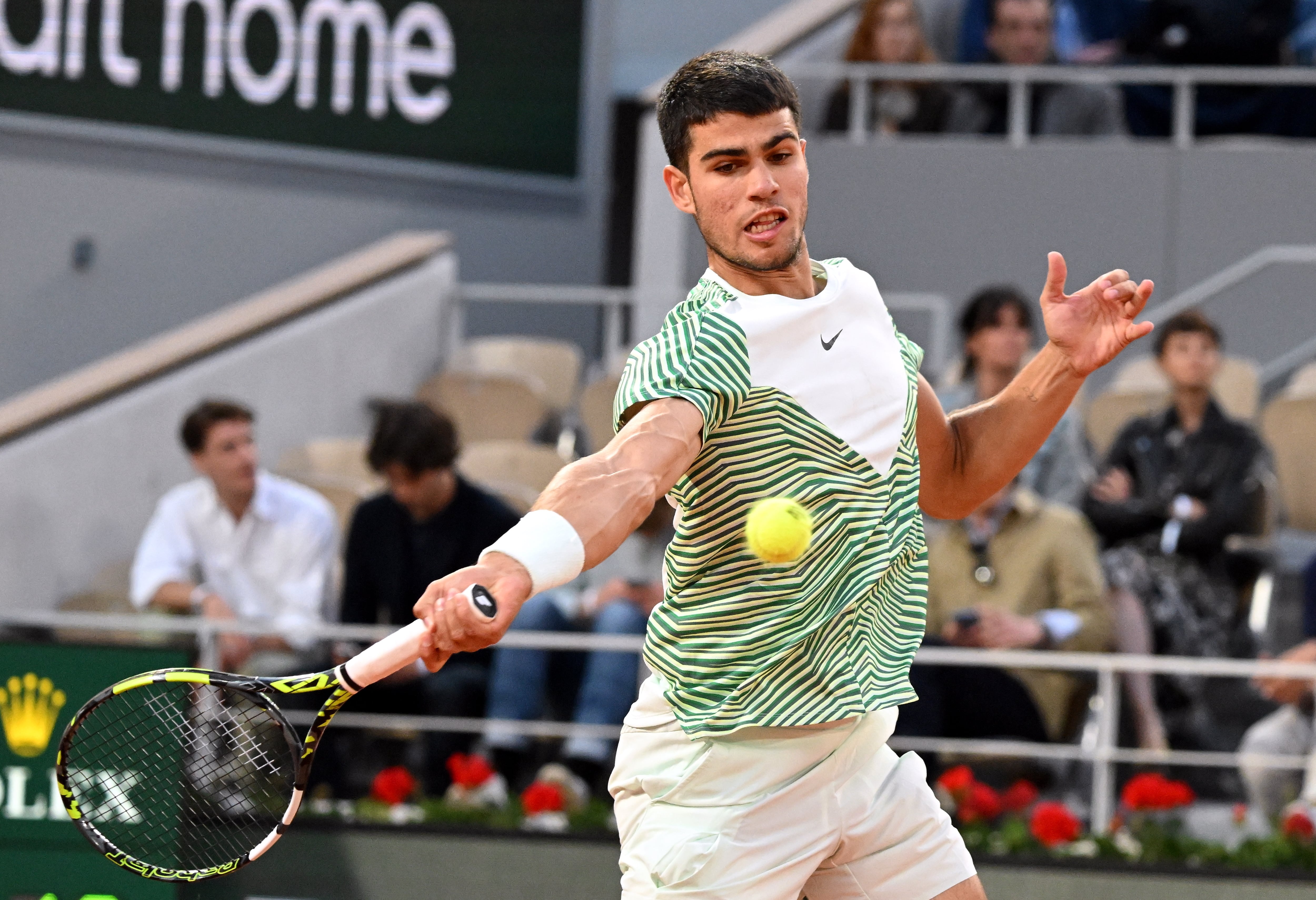 Carlos Alcaraz - Denis Shapovalov. Partido de tercera ronda de Roland Garros 2023.