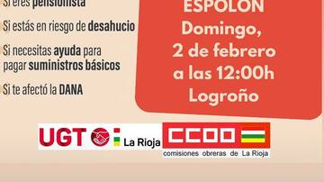 "Contra el asalto a los bolsillos de la ciudadanía": UGT y CCOO llaman a movilizarse este domingo en Logroño