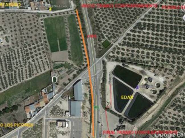 Plano con la ubicación de la EDAR de Jódar