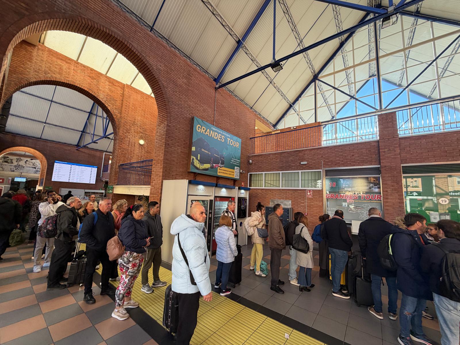 Estación de autobuses este lunes en Málaga