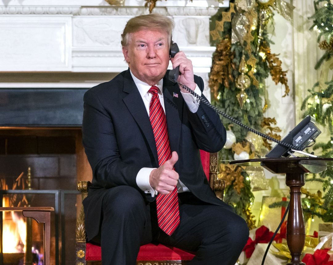 El presidente de Estados Unidos, Donald Trump, durante una de sus llamadas telefónicas