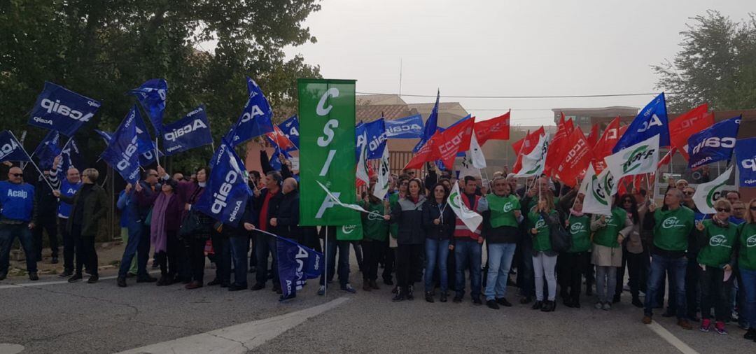 Imagen de la protesta de este miércoles en Albacete