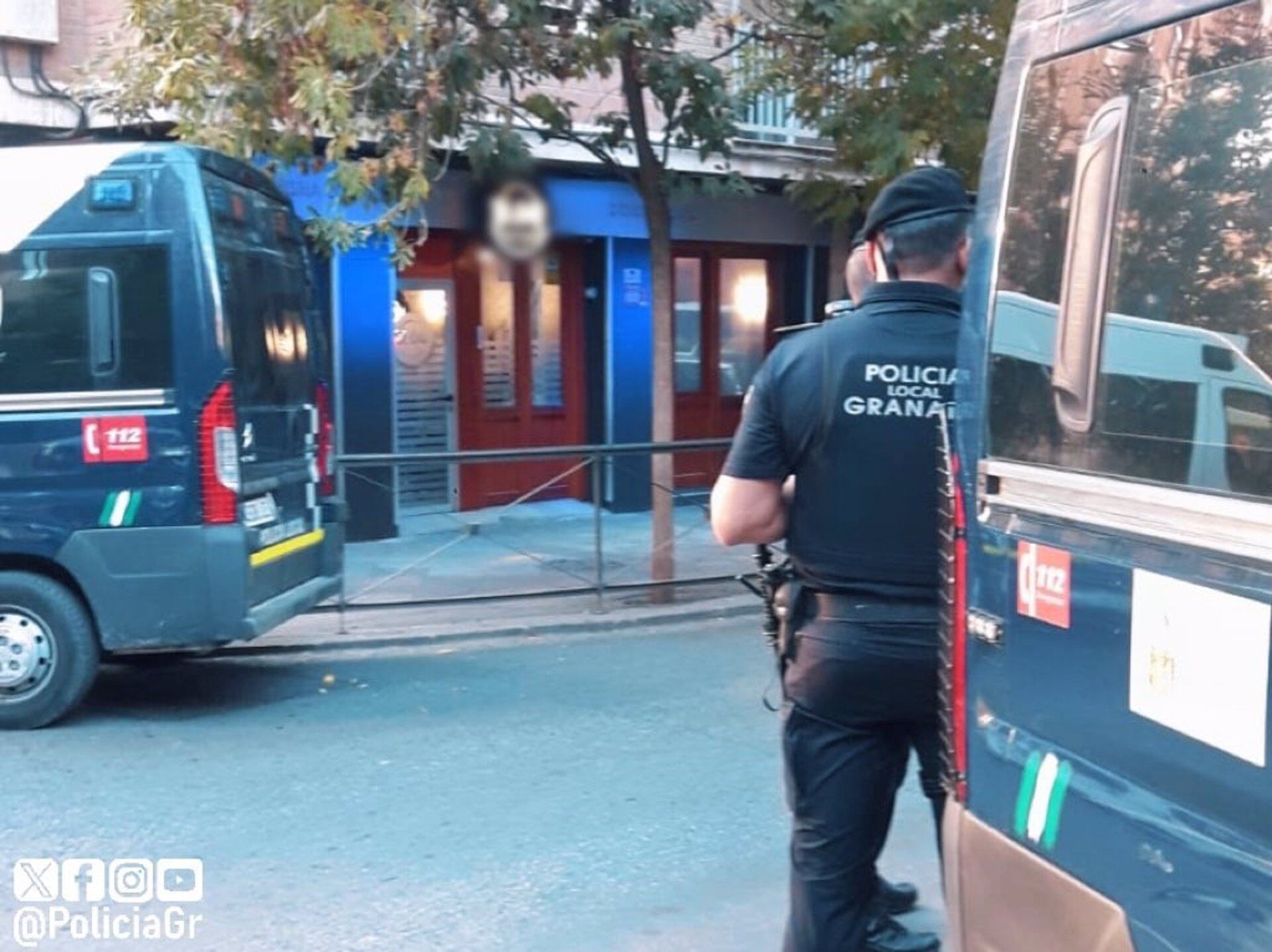 Intervención en la calle Pedro Antonio de Alarcón de Granada