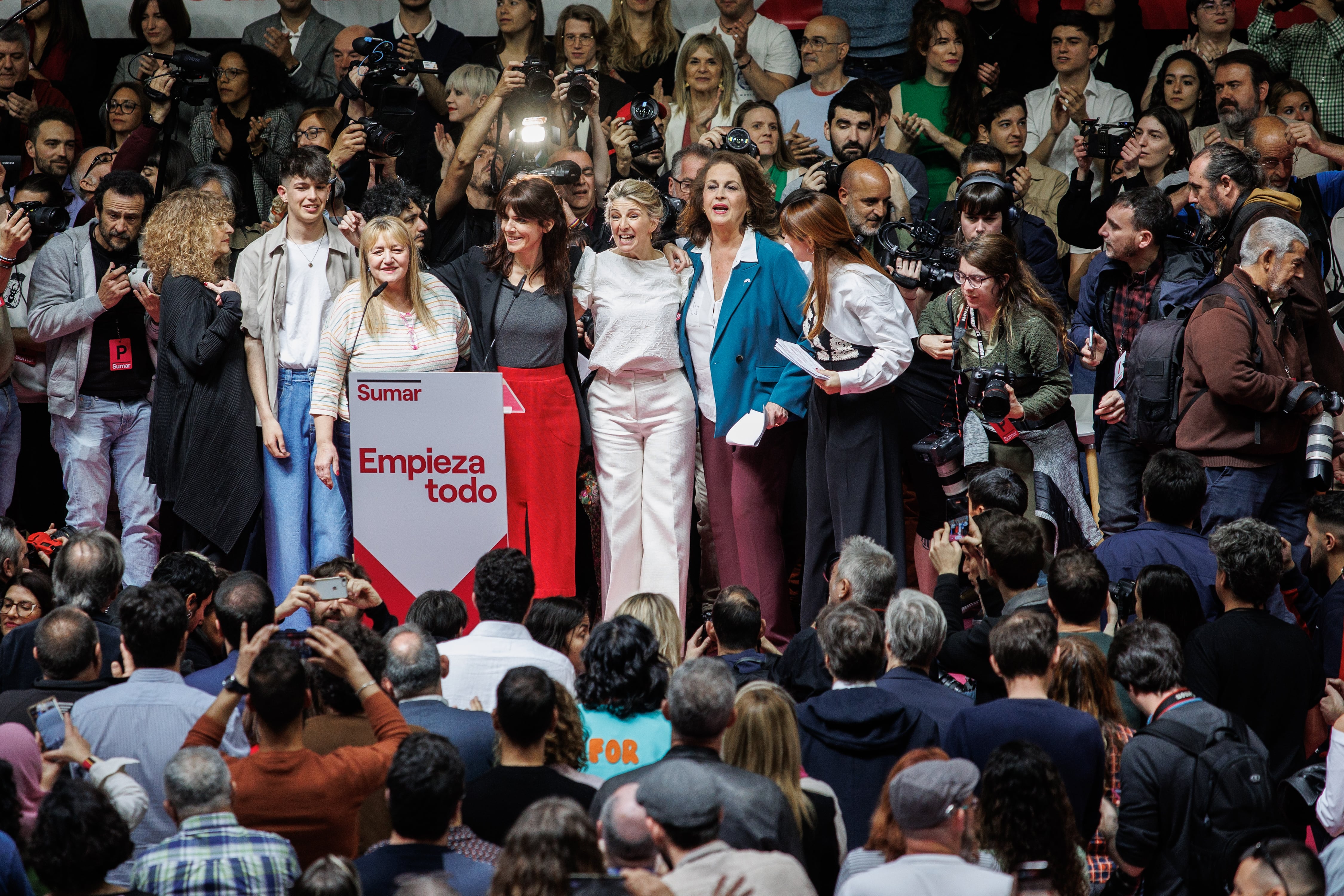 Yolanda Díaz, en la presentación de Sumar.