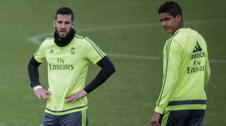 Varane, en un entrenamiento del Real Madrid