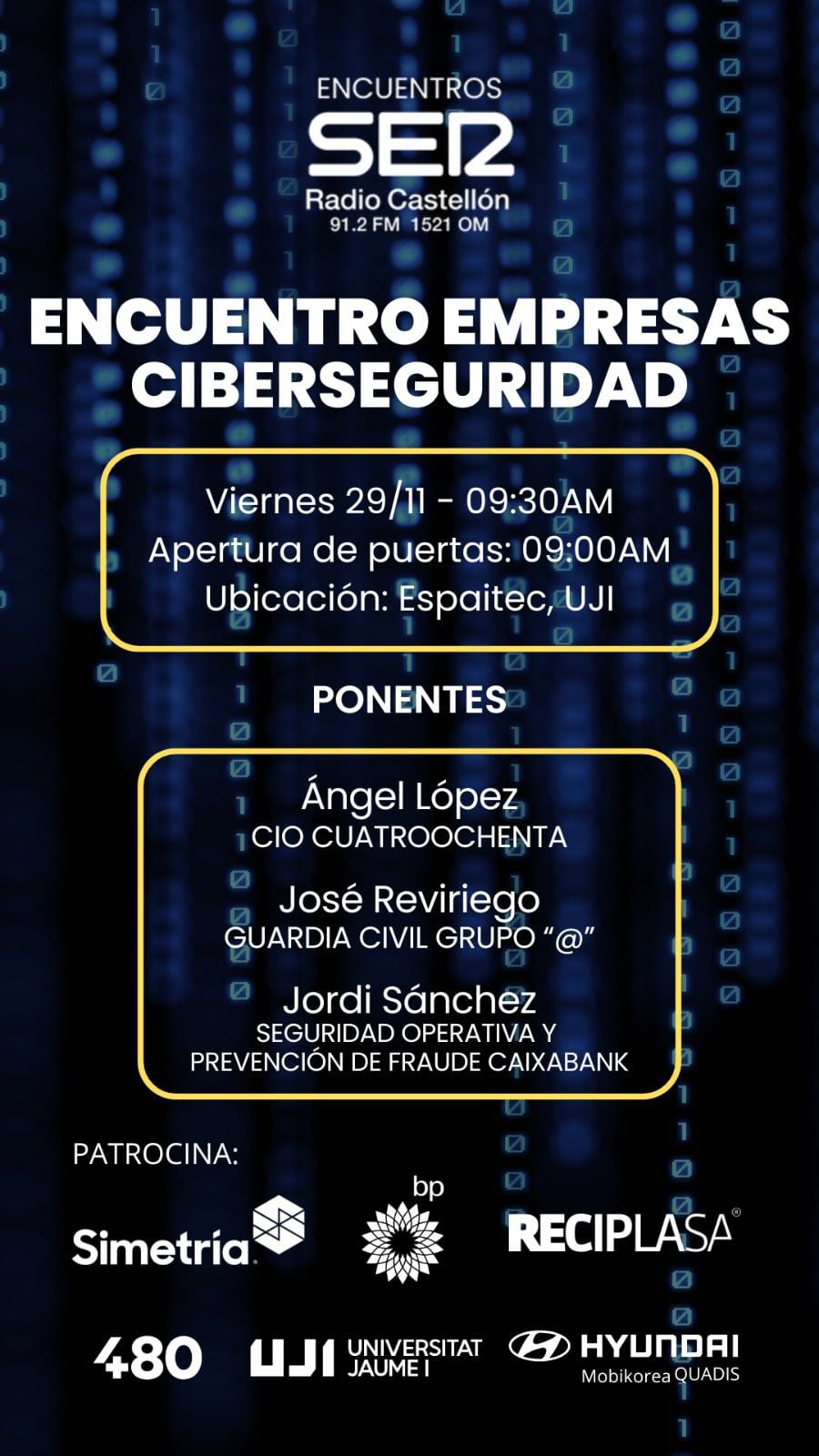 Cartel encuentro empresas ciberseguridad