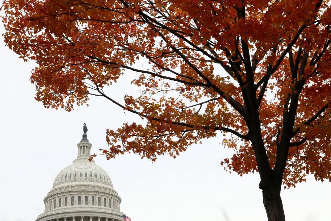 Vista del Capitolio, en Washington, en otoño de 2018