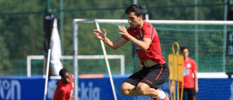 Bóveda, en un entrenamiento