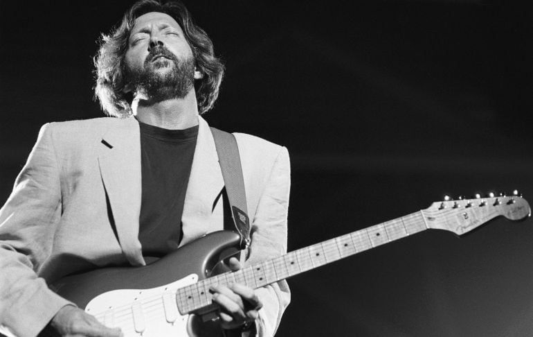 El guitarrista Eric Clapton durante una actuación en Holanda en julio de 1989